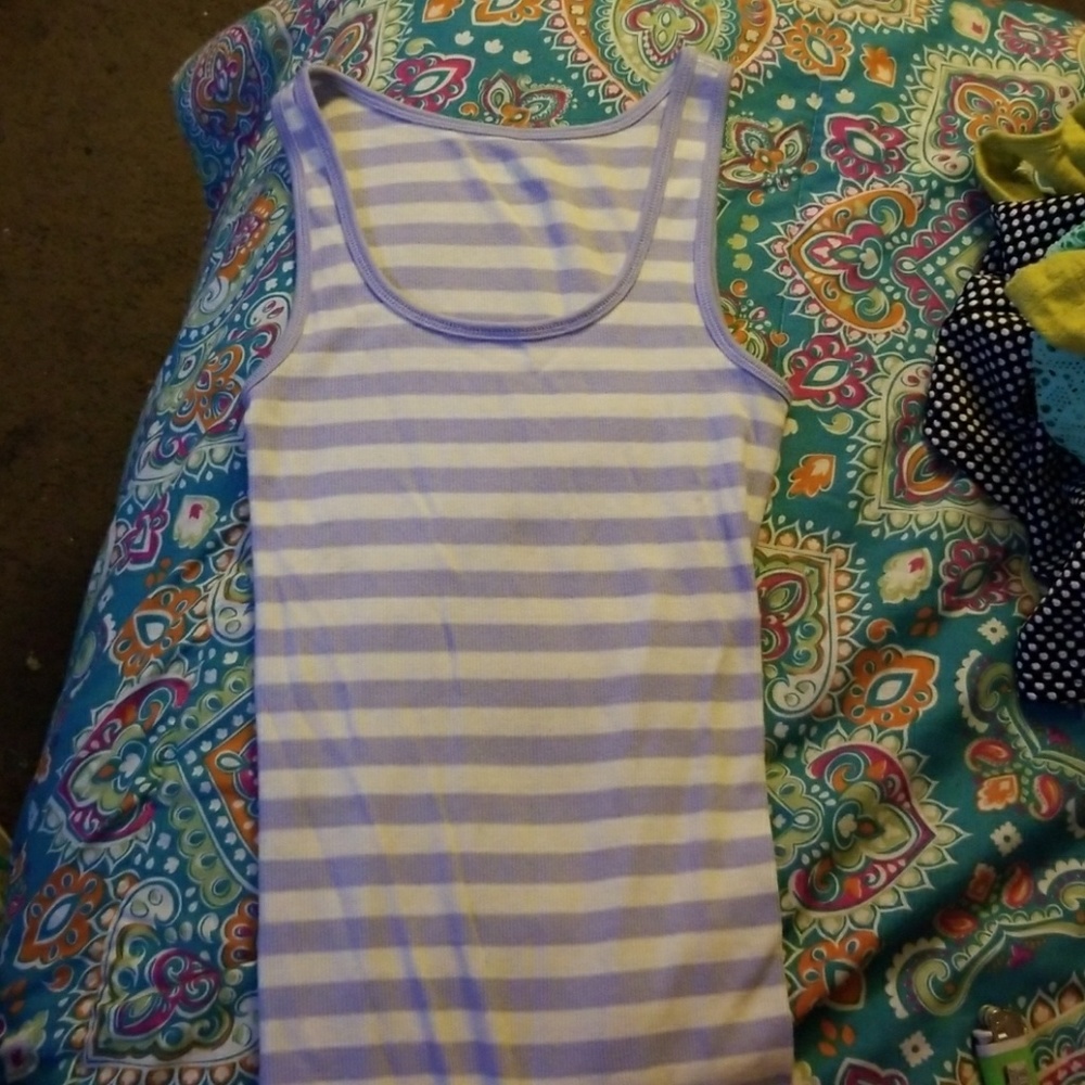 Light purple and white tank top